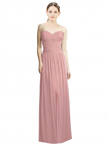 Long Dusty Pink Sleeveless A-Line Bridesmaid Dress / Evening Dress Birmingham