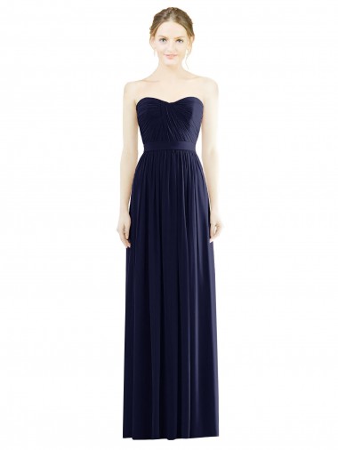 Long Dark Navy Sleeveless A-Line Formal Evening Gown / Bridesmaid Dress Birmingham
