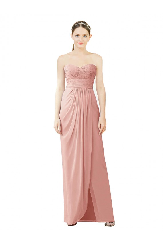 Long Bliss Pink Sleeveless A-Line High Low Bridesmaid Dress Birmingham
