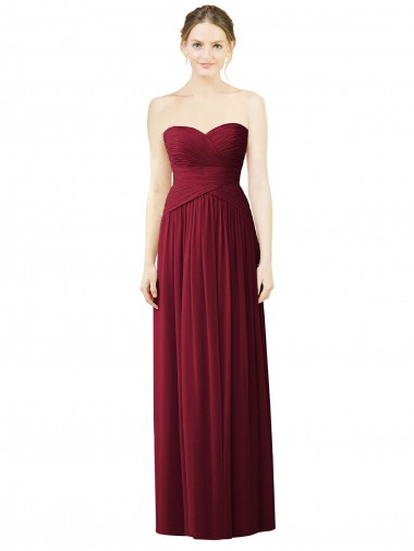 Long Burgundy Sleeveless A-Line Evening Dress / Bridesmaid Dress Birmingham