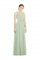 Long Sage Sleeveless A-Line V-Back Bridesmaid Dress Birmingham