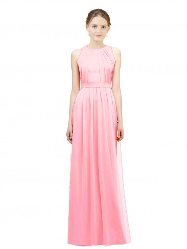 Long Salmon Sleeveless A-Line Bridesmaid Dress Birmingham