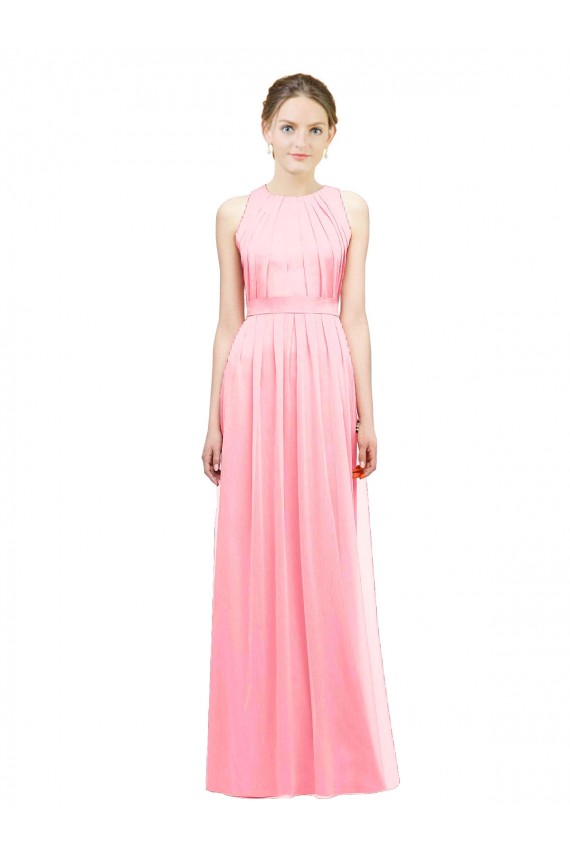 Long Salmon Sleeveless A-Line Bridesmaid Dress Birmingham