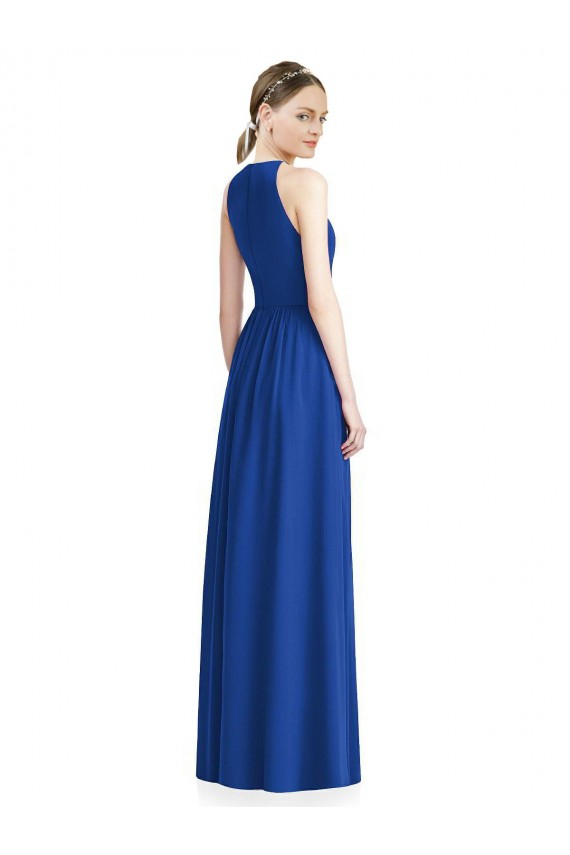 Long Silver Sleeveless A-Line Chiffon Bridesmaid Dress / Evening Dress Birmingham