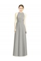 Long Silver Sleeveless A-Line Chiffon Bridesmaid Dress / Evening Dress Birmingham