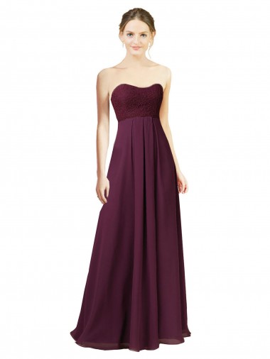 Long Grape Sleeveless A-Line Chiffon Bridesmaid Dress Birmingham