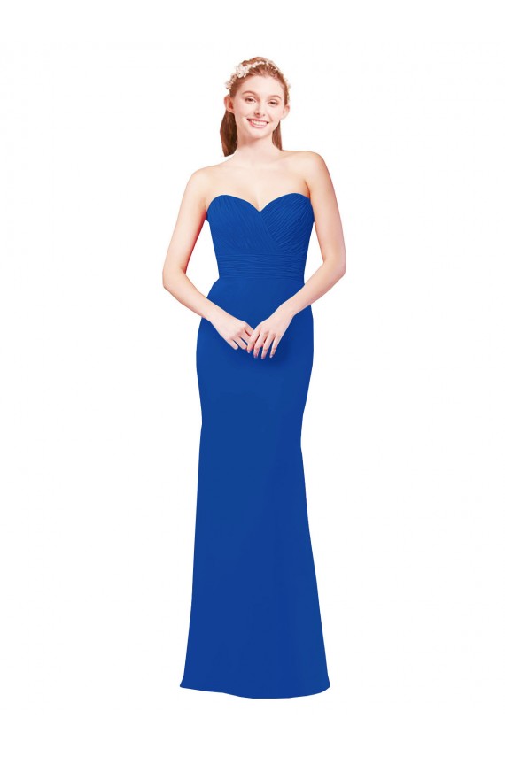 Long Royal Blue Sleeveless A-Line Bridesmaid Dress / Evening Gowns Birmingham