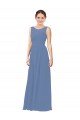 Long Windsor Blue Sleeveless Sheath Soft Chiffon Bridesmaid Dress Birmingham