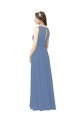 Long Windsor Blue Sleeveless Sheath Soft Chiffon Bridesmaid Dress Birmingham