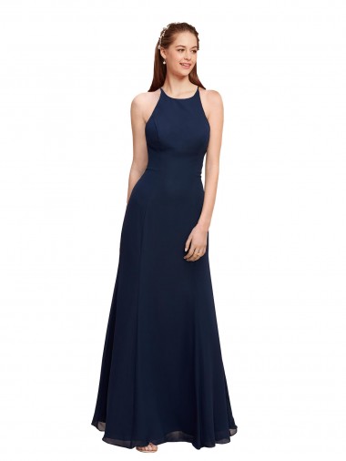 Long Dark Navy Sleeveless Mermaid Prom Dress / Bridesmaid Dress Birmingham