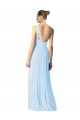 Long Light Sky Blue Sleeveless A-Line Soft Chiffon Bridesmaid Dress Birmingham