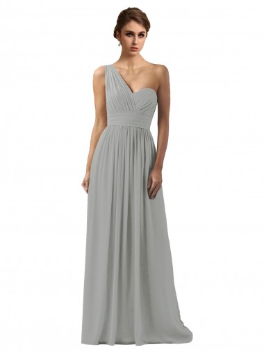 Long Silver Sleeveless A-Line Bridesmaid Dress Birmingham