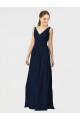 Long Dark Navy Sleeveless A-Line Bridesmaid Dresses / Formal Dresses Birmingham