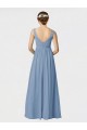 Long Dusty Blue Sleeveless A-Line Bridesmaid Gown Birmingham