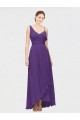 Long Plum Purple Sleeveless A-Line High Low Bridesmaid Dress Birmingham
