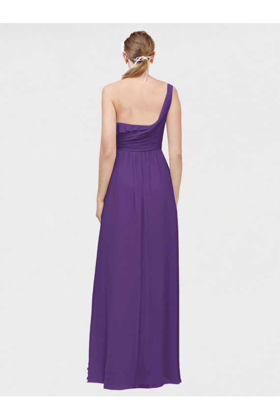 Long Plum Purple Sleeveless A-Line High Low Bridesmaid Dress Birmingham