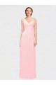 Long Pink Sleeveless A-Line Soft Chiffon Bridesmaid Dress Birmingham