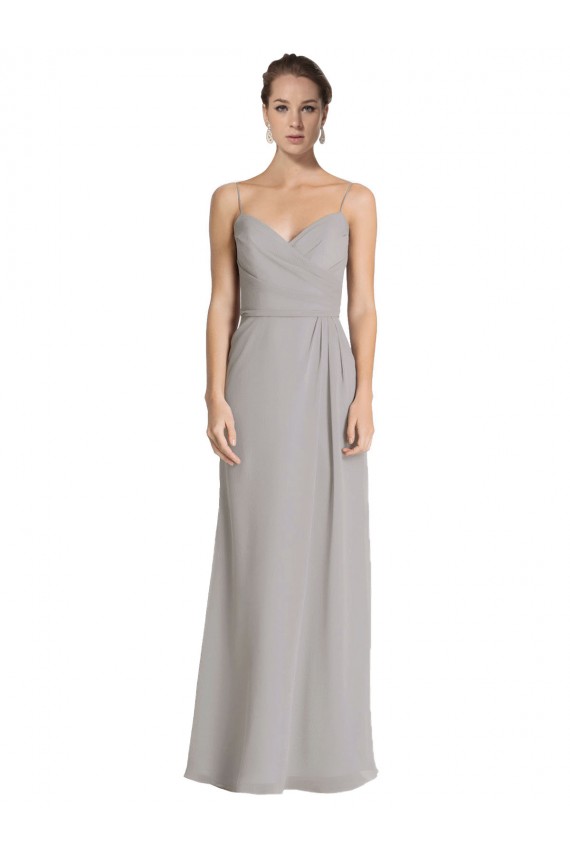 Long Silver Sleeveless Sheath Bridesmaid Dress Birmingham
