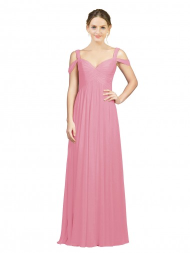 Long Skin Pink Sleeveless A-Line Bridesmaid Dress Birmingham
