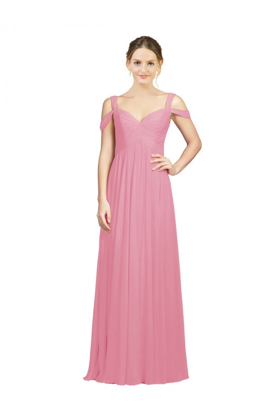 Long Skin Pink Sleeveless A-Line Bridesmaid Dress Birmingham