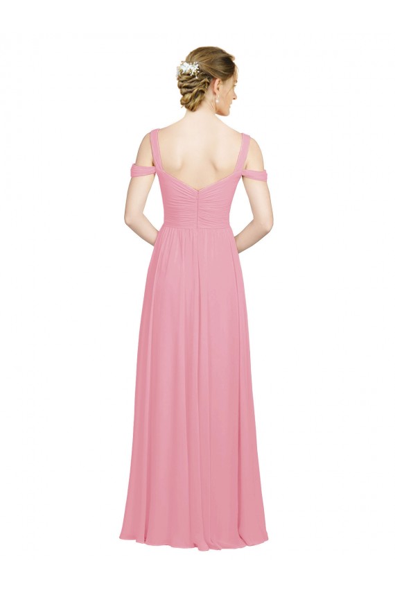 Long Skin Pink Sleeveless A-Line Bridesmaid Dress Birmingham