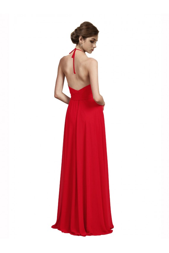 Long Red Sleeveless A-Line Bridesmaid Dress Birmingham