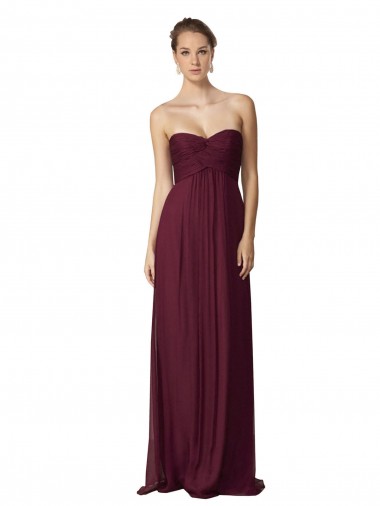 Long Grape Sleeveless A-Line Soft Chiffon Bridesmaid Dress / Formal Dress Birmingham