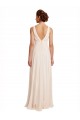 Long Cream Pink Sleeveless A-Line V-Back Bridesmaid Dress / Evening Dress Birmingham