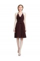 Knee Length Burgundy Gold Sleeveless A-Line Bridesmaid Dress Birmingham