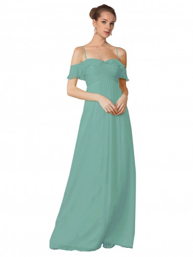 Long Seaside Flutter Sleeves A-Line Bridesmaid Dress Birmingham