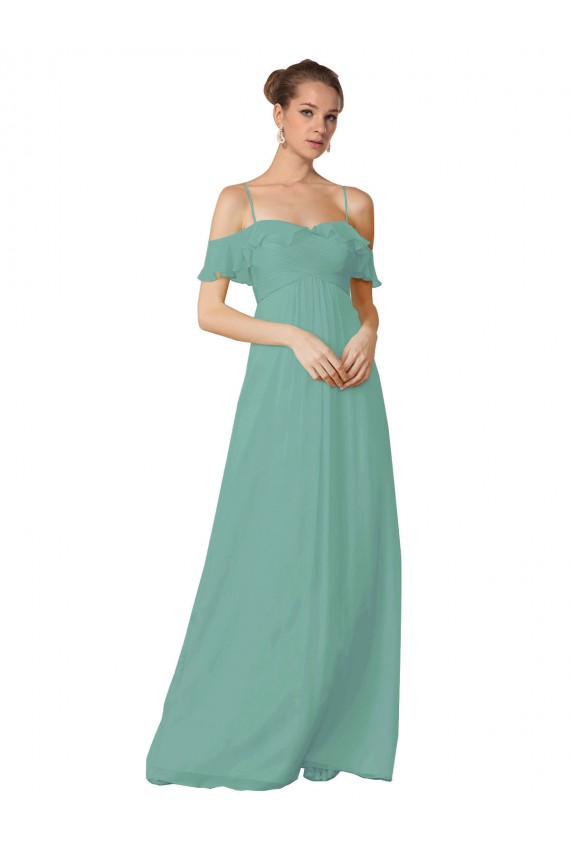 Long Seaside Flutter Sleeves A-Line Bridesmaid Dress Birmingham