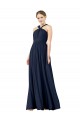 Long Dark Navy Sleeveless Princess Bridesmaid Gowns Birmingham