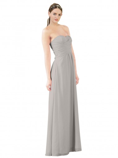 Long Oyster Silver Sleeveless A-Line Bridesmaid Dress Birmingham