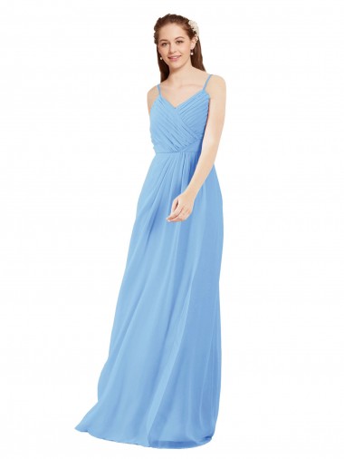 Long Periwinkle Sleeveless Sheath Low Back Bridesmaid Dress Birmingham