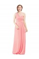 Long Salmon Sleeveless A-Line Soft Chiffon Bridal Party Dress Birmingham