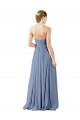 Long Dusty Blue Sleeveless A-Line Open Back Evening Gowns / Bridesmaid Dress Birmingham