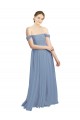 Long Dusty Blue Sleeveless A-Line Open Back Formal Dress / Bridesmaid Dress Birmingham