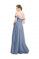 Long Dusty Blue Sleeveless A-Line Open Back Formal Dress / Bridesmaid Dress Birmingham