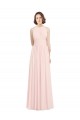 Long Pink Sleeveless A-Line Keyhole Back Soft Chiffon Bridesmaid Dress Birmingham