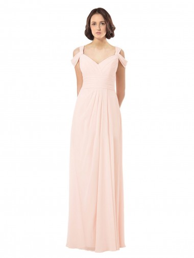 Long Pink Sleeveless A-Line Keyhole Back Bridesmaid Dress / Evening Dress Birmingham
