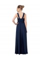 Long Floor Length Dark Navy Sleeveless A-Line V-Back Chiffon Bridesmaid Dress Birmingham