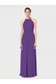 Long Plum Purple Sleeveless A-Line Open Back Bridesmaid Dress Birmingham