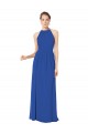 Long Royal Blue Sleeveless A-Line Keyhole Back Chiffon Bridesmaid Dress / Evening Dress Birmingham