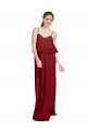 Long Burgundy Sleeveless A-Line Open Back Bridesmaid Dress Birmingham