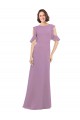 Long Dark Lavender Cold Shoulder A-Line Open Back Bridesmaid Dresses Birmingham