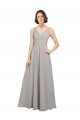 Long Oyster Silver Sleeveless A-Line V-Back Bridesmaid Dress Birmingham