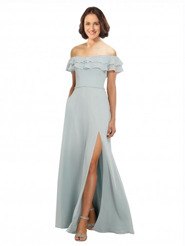 Long Sea Glass Sleeveless A-Line Keyhole Back Bridesmaid Dress Birmingham
