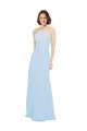 Long Light Sky Blue Sleeveless A-Line Soft Chiffon Wedding Party Dress Birmingham