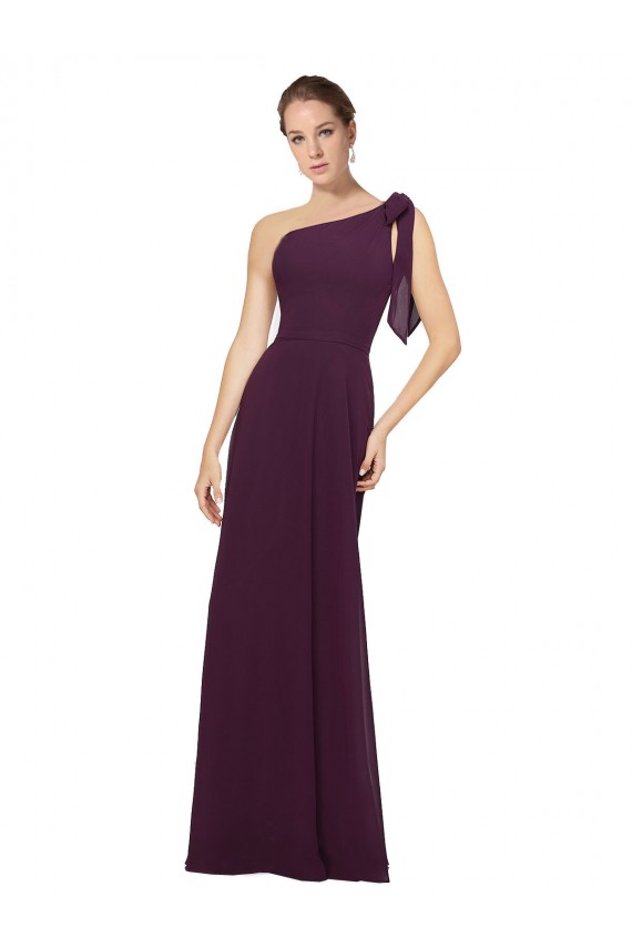 Long Grape Sleeveless A-Line Soft Chiffon Bridesmaid Dresses Birmingham