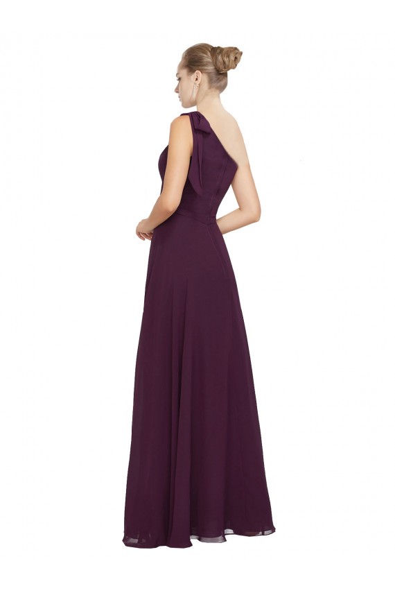 Long Grape Sleeveless A-Line Soft Chiffon Bridesmaid Dresses Birmingham